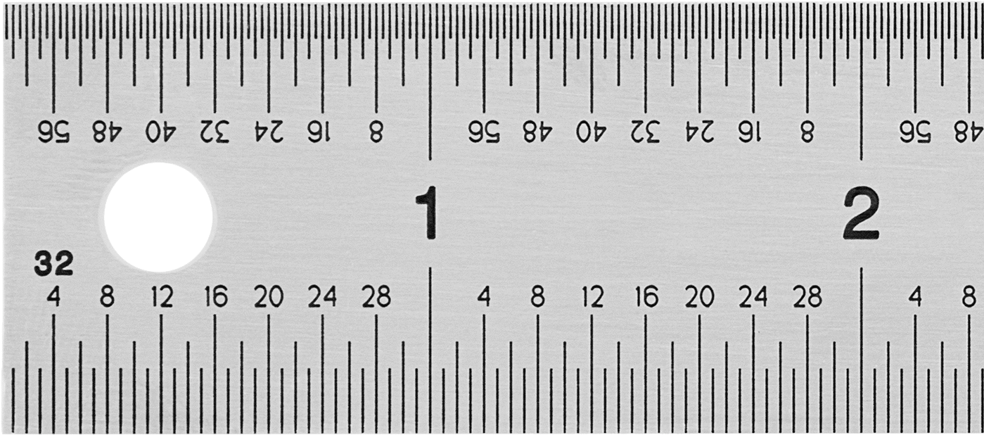 Korozyona Dayanıklı Paslanmaz Çelik Cetvel, Sertifikalı, 6 inç Uzunluk, 16ths, 8ths, 64ths, ve 32'lik Ölçek İşaretleri