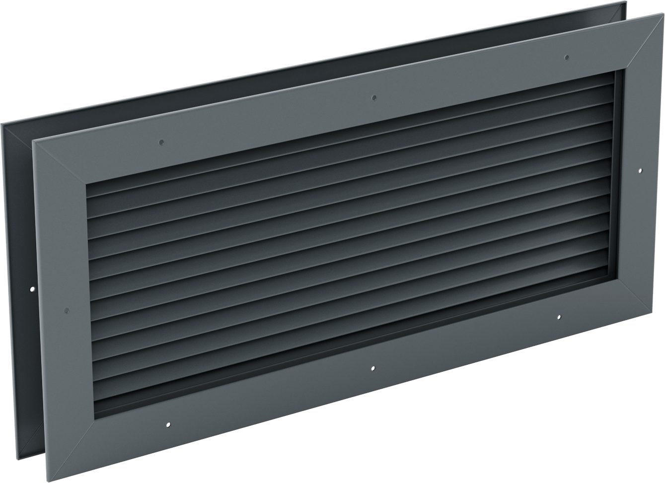 Gri Toz Boyalı Çelik Gömme Montajlı Kapı Panjuru, 16-1/2“ Genişlik x 6-1/2” Yükseklik Açıklığı için