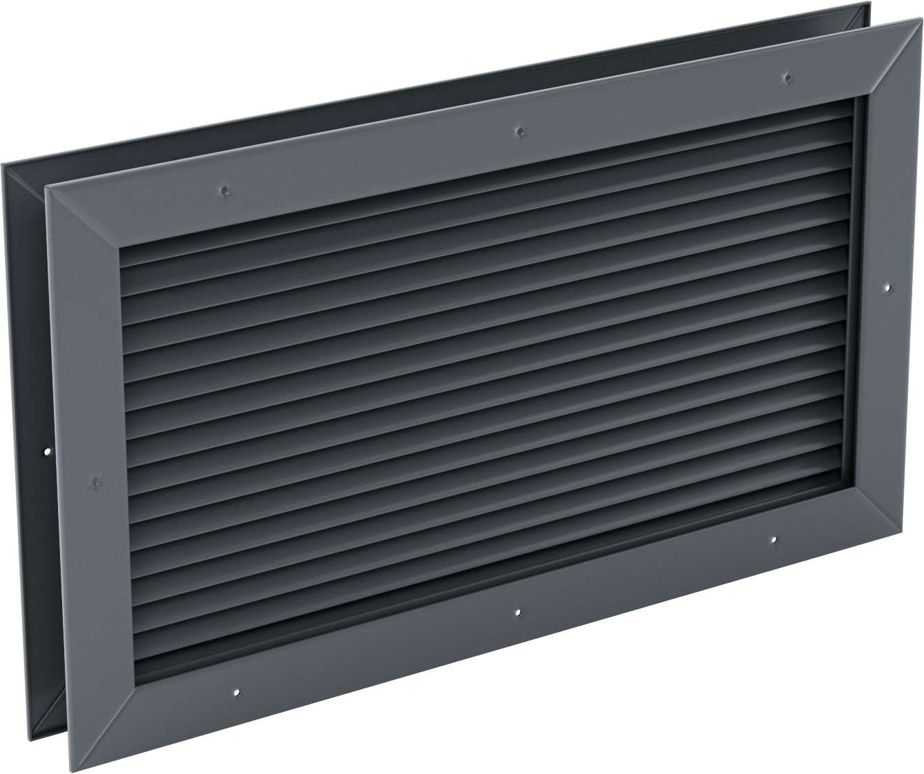 Gri Toz Boyalı Çelik Gömme Montajlı Kapı Panjuru, 16-1/2“ Genişlik x 8-1/2” Yükseklik Açıklığı için