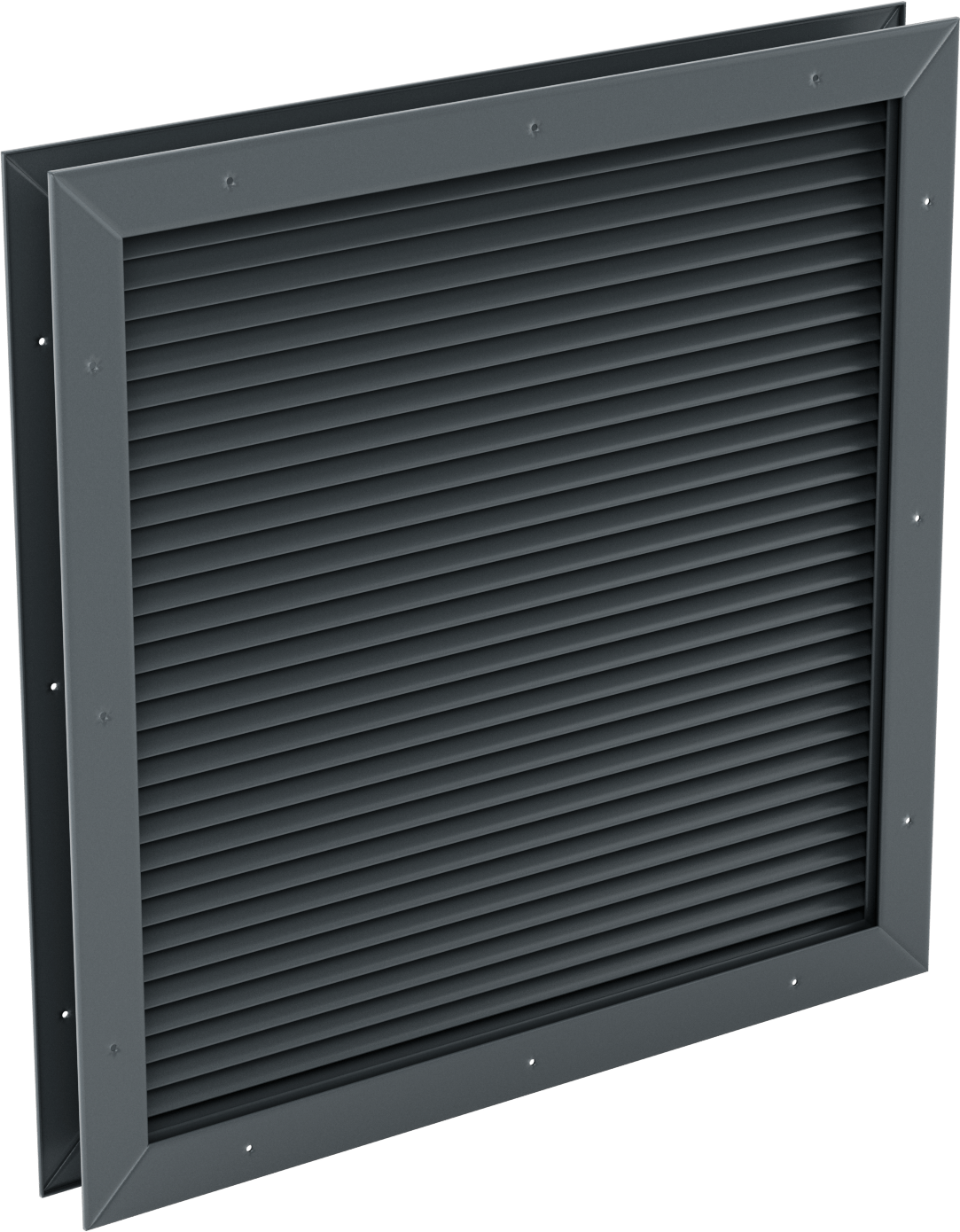 Gri Toz Boyalı Çelik Gömme Montajlı Kapı Panjuru, 16-1/2“ Genişlik x 16-1/2” Yükseklik Açıklığı için