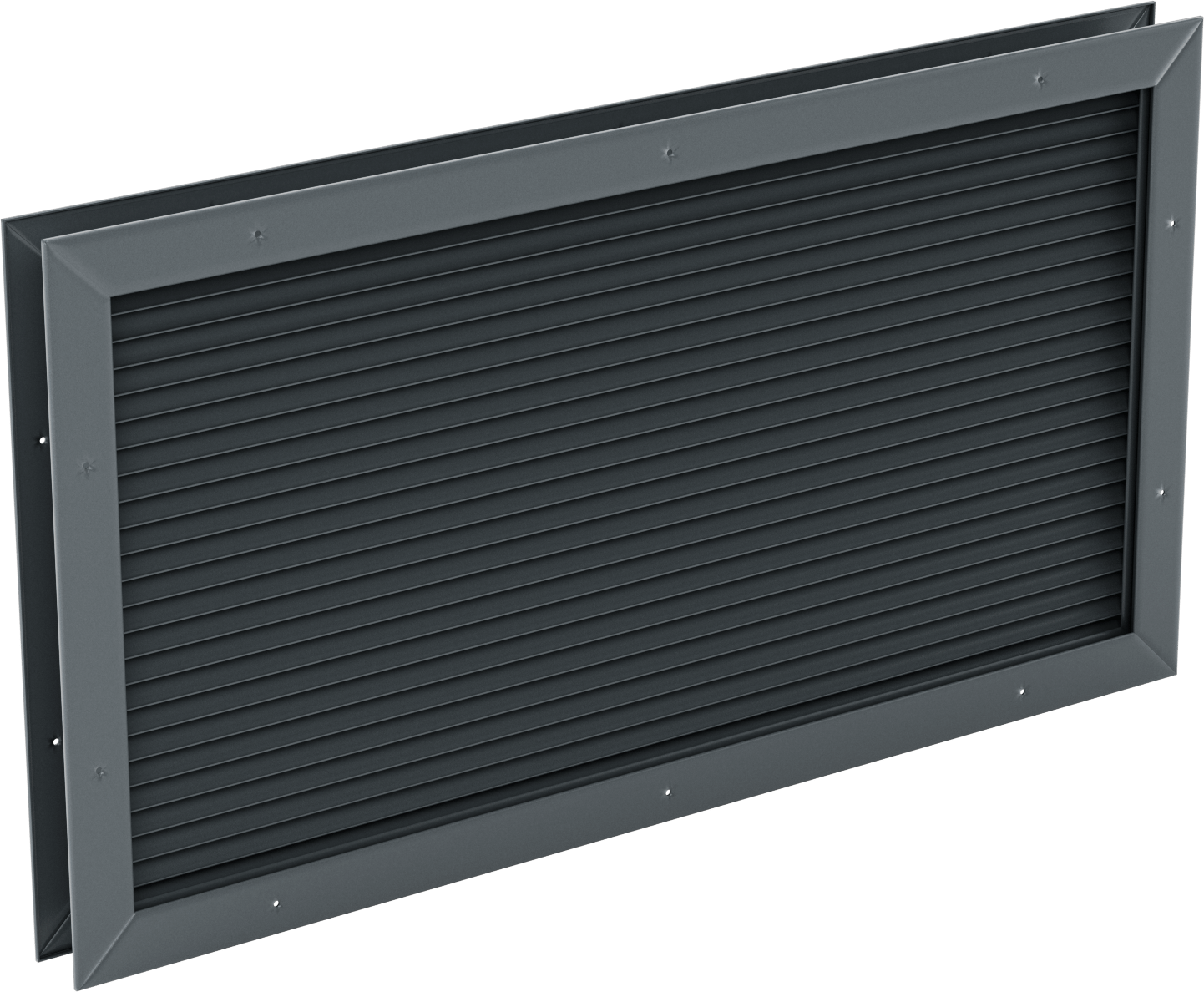 Gri Toz Boyalı Çelik Gömme Montajlı Kapı Panjuru, 24-1/2“ Genişlik x 12-1/2” Yükseklik Açıklığı için