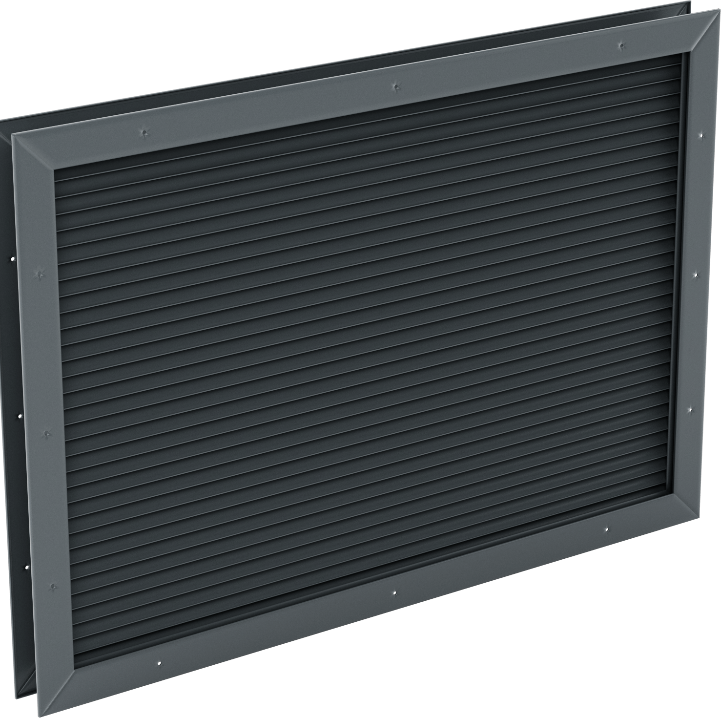 Gri Toz Boyalı Çelik Gömme Montajlı Kapı Panjuru, 24-1/2“ Genişlik x 16-1/2” Yükseklik Açıklığı için