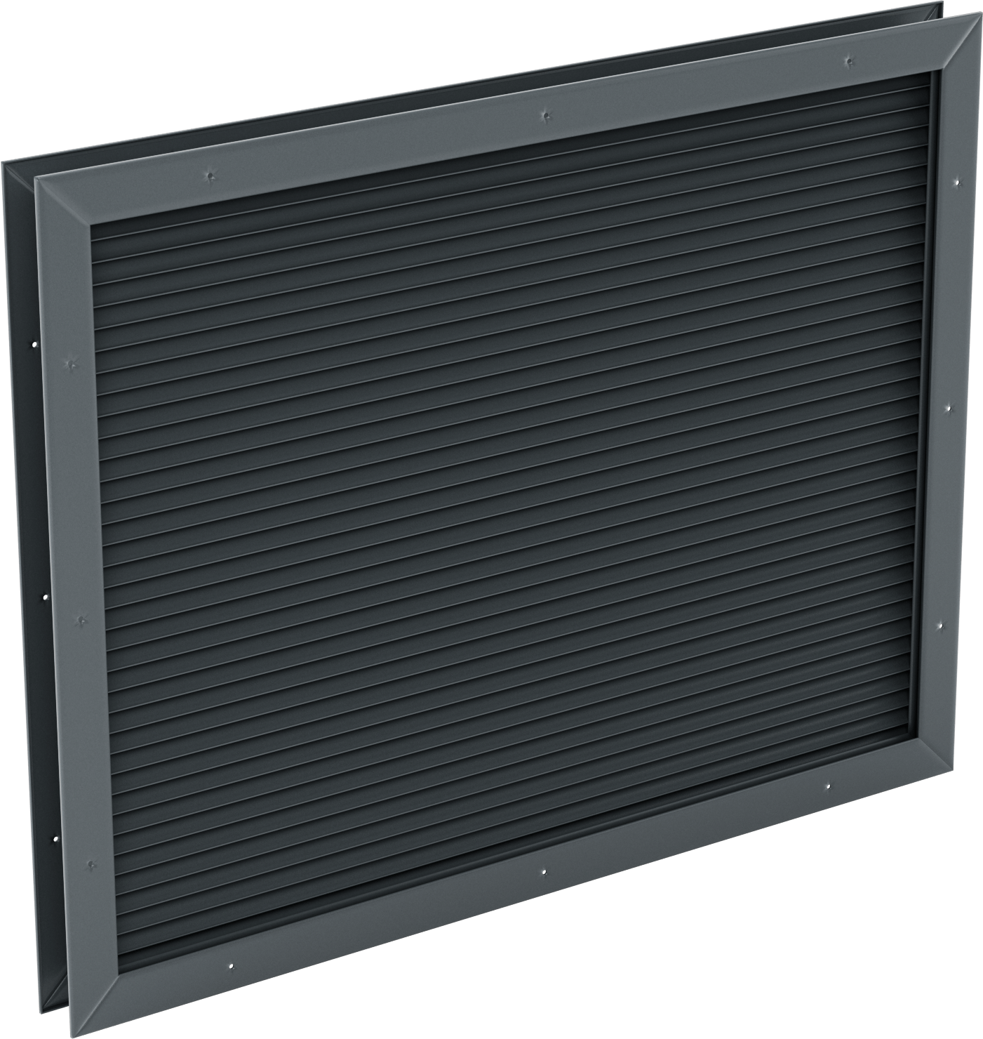 Gri Toz Boyalı Çelik Gömme Montajlı Kapı Panjuru, 24-1/2“ Genişlik x 18-1/2” Yükseklik Açıklık için