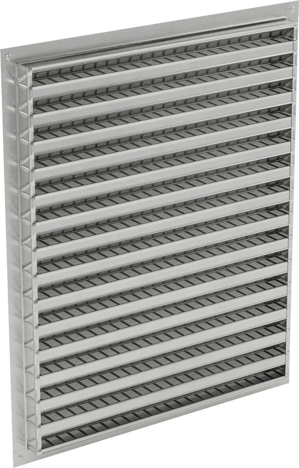 Sabit bıçaklı duvara monte panjur, Alüminyum Çerçeve, 24 inç x 30 inç açıklık için, 26-1/2" Toplam Genişlik