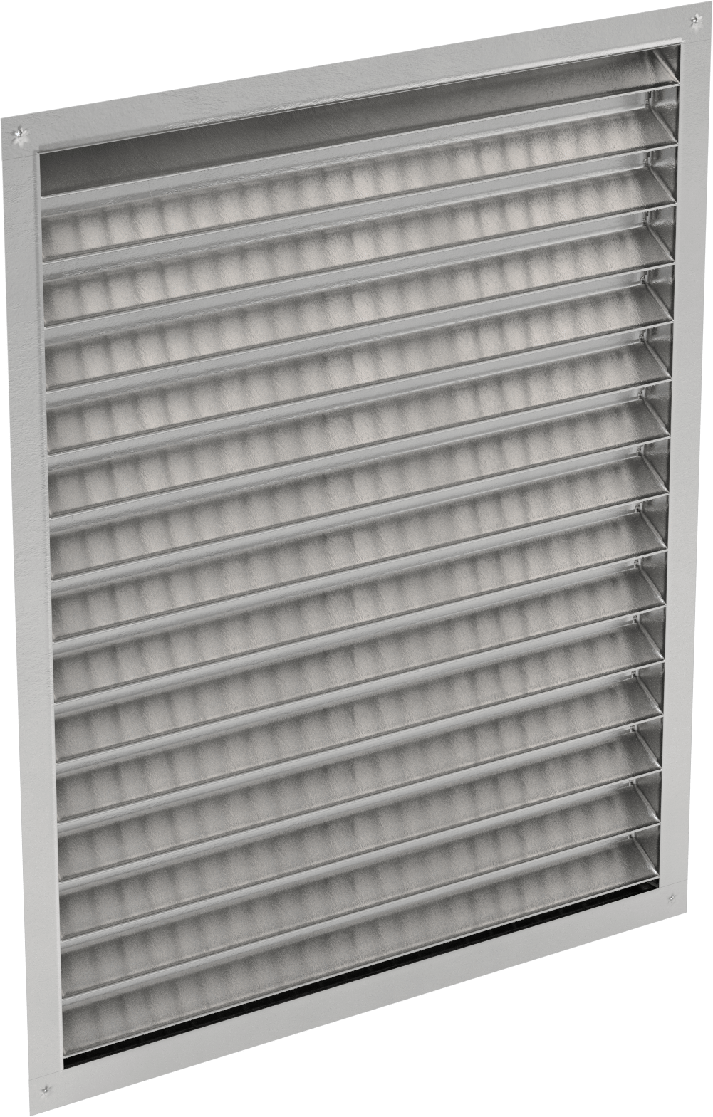Sabit bıçaklı duvara monte panjur, Alüminyum Çerçeve, 24 inç x 30 inç açıklık için, 26-1/2" Toplam Genişlik
