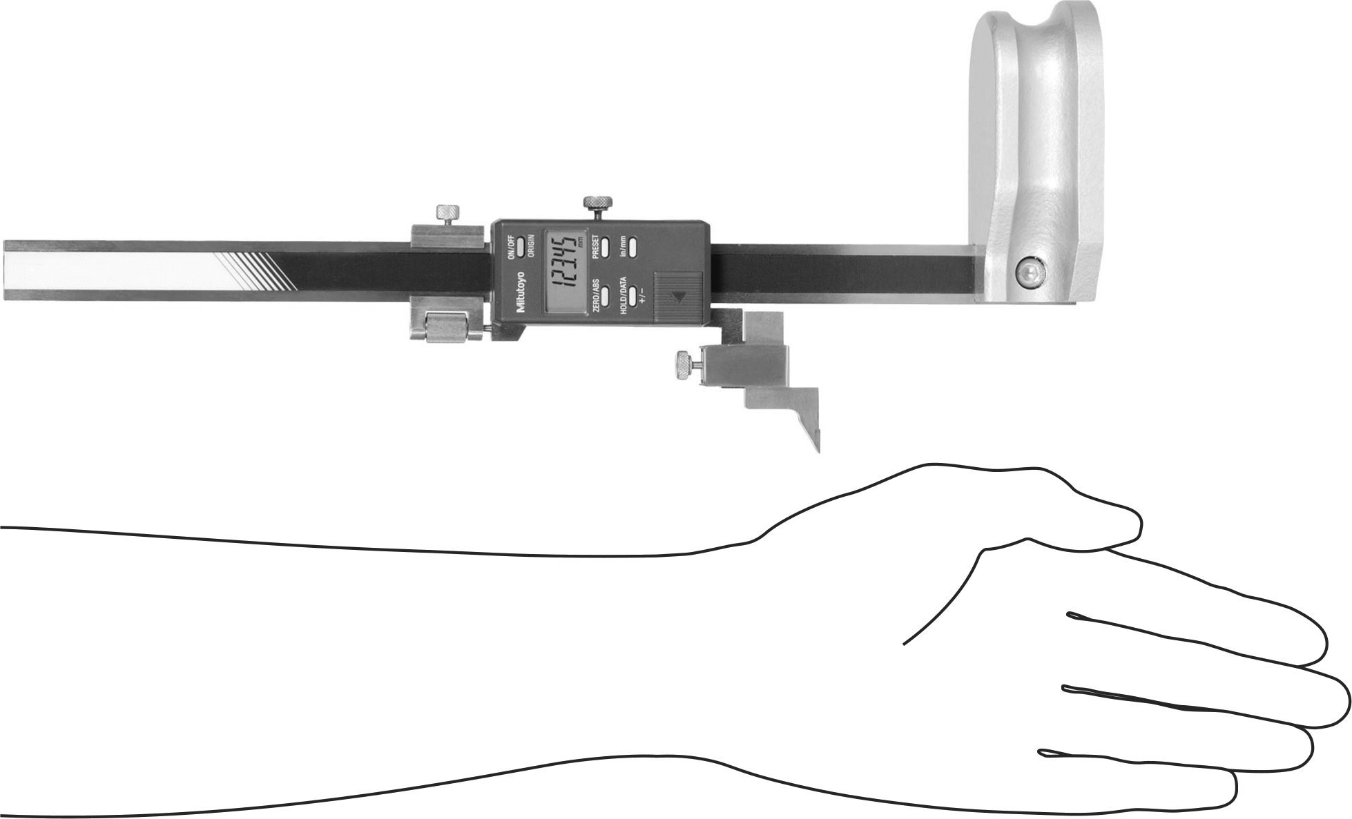Mitutoyo 570 Serisi Elektronik Yükseklik Ölçer, 0-8 inç/0 mm-200 mm Aralığı, Model Numarası 570-244