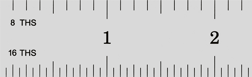 Yüksek Hassasiyetli Cetvel, 18" Uzunluk, 8'lik ve 16'lık Arka Ölçü İşaretleri, 3/4" Genişlik