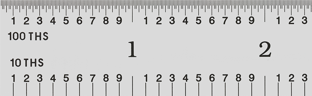 Yüksek Hassasiyetli Cetvel, 18" Uzunluk, 10'luk ve 100'lük Arka Ölçü İşaretleri, 3/4" Genişlik