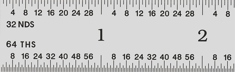 Yüksek Hassasiyetli Cetvel, 18" Uzunluk, 10'luk ve 100'lük Arka Ölçü İşaretleri, 3/4" Genişlik