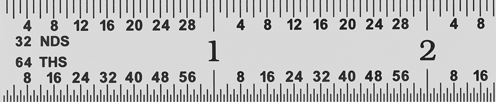 Yüksek Hassasiyetli Cetvel, 6 inç Uzunluk, 50'lik ve 100'lük Arka Ölçü İşaretleri, 1/2" Genişlik