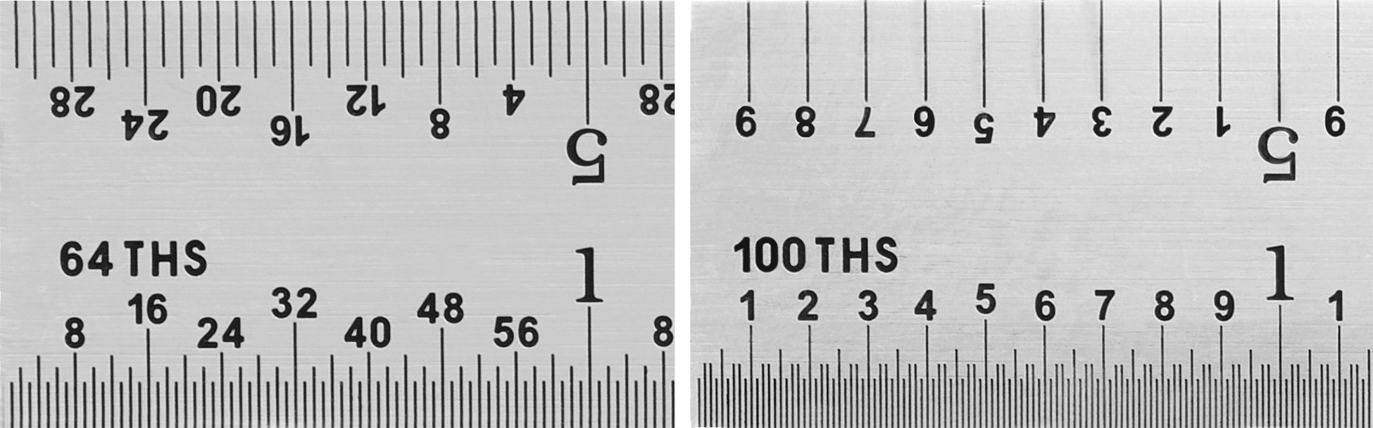 Yüksek Hassasiyetli Cetvel, 6 inç Uzunluk, 10'luk ve 100'lük Arka Ölçü İşaretleri, 3/4" Genişlik