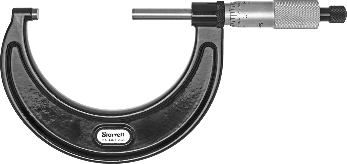 Starrett Dış Mikrometre, Cırcırlı Yüksük ile, Numara 436.1xrl-3, 2“ ila 3” Aralığı