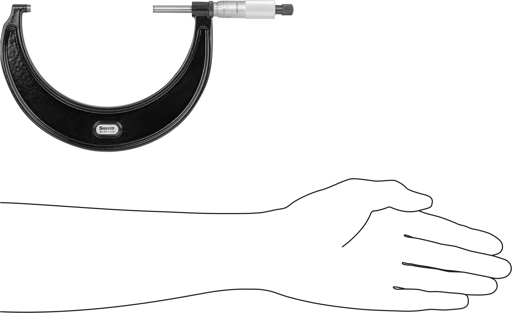 Starrett Dış Mikrometre, NIST Sertifikalı ve Cırcırlı Durdurma Yüksüğü, Model 436.1xrl-5