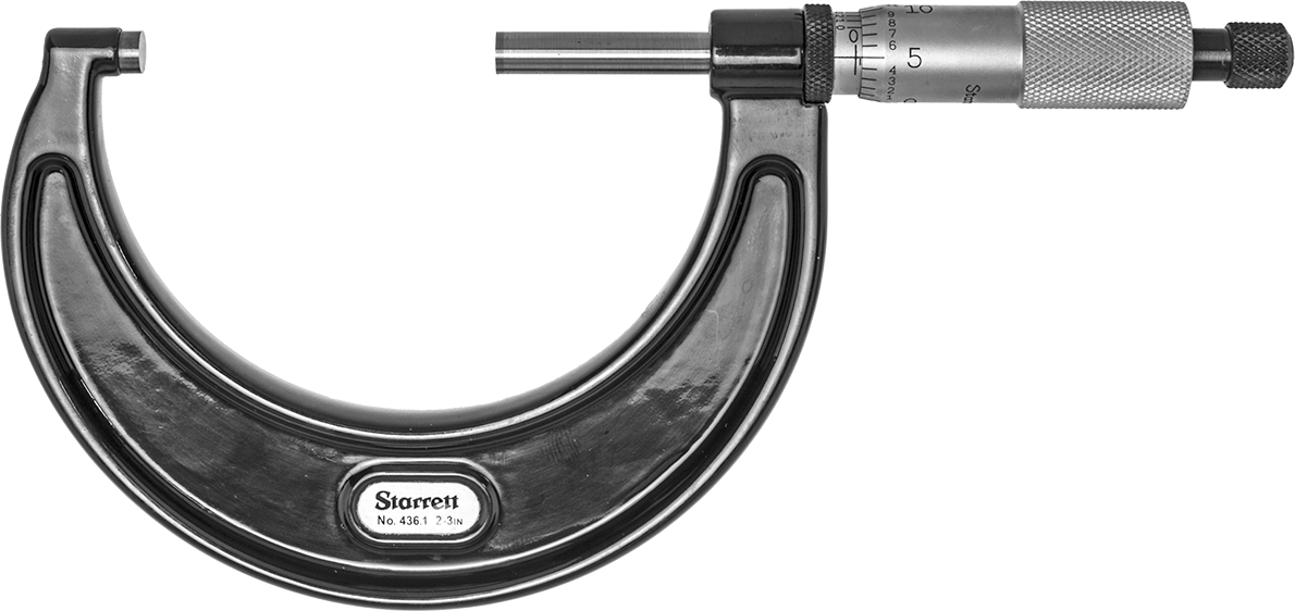 Starrett Dış Mikrometre, Cırcırlı Yüksük ile, T436.1xrl-3 Numarası, 2“ ila 3” Aralığı