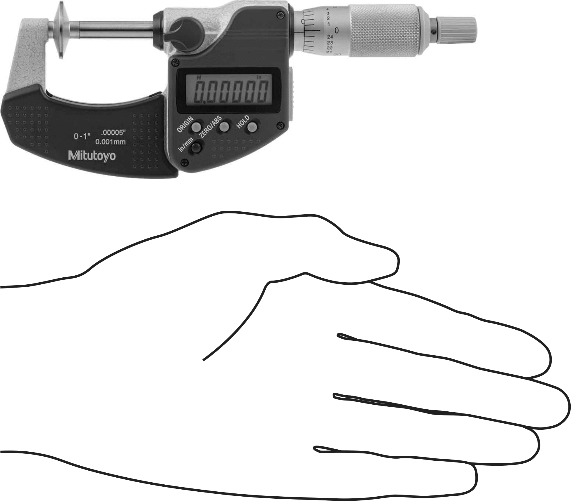 Dişliler için Dış Mikrometre, Sertifikalı, Mitutoyo 323-350-32, 0-1 inç ve 0-25,4 mm Aralık