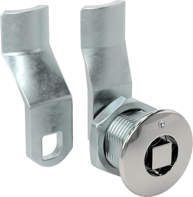 Kare Tahrikli Kam Kilidi, Krom Kaplı Çinko, 1/2" Maksimum Kalınlık için, 3/4" Genişlikte Ofset Kam