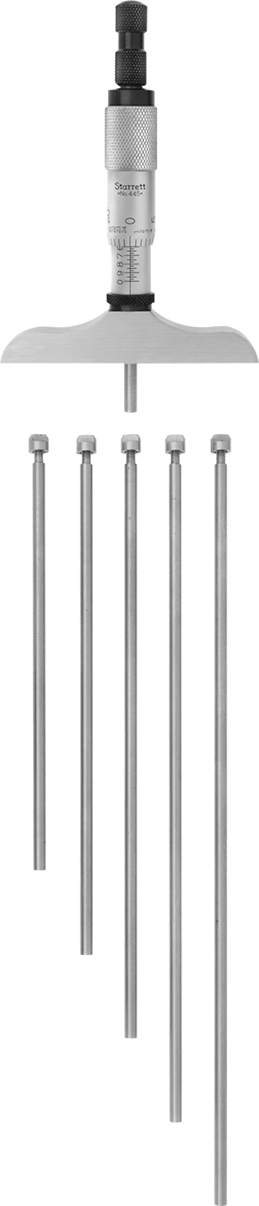 Starrett Derinlik Mikrometresi, NIST Sertifikalı, Model 440mz-150RL, 0 mm ila 150 mm Aralık