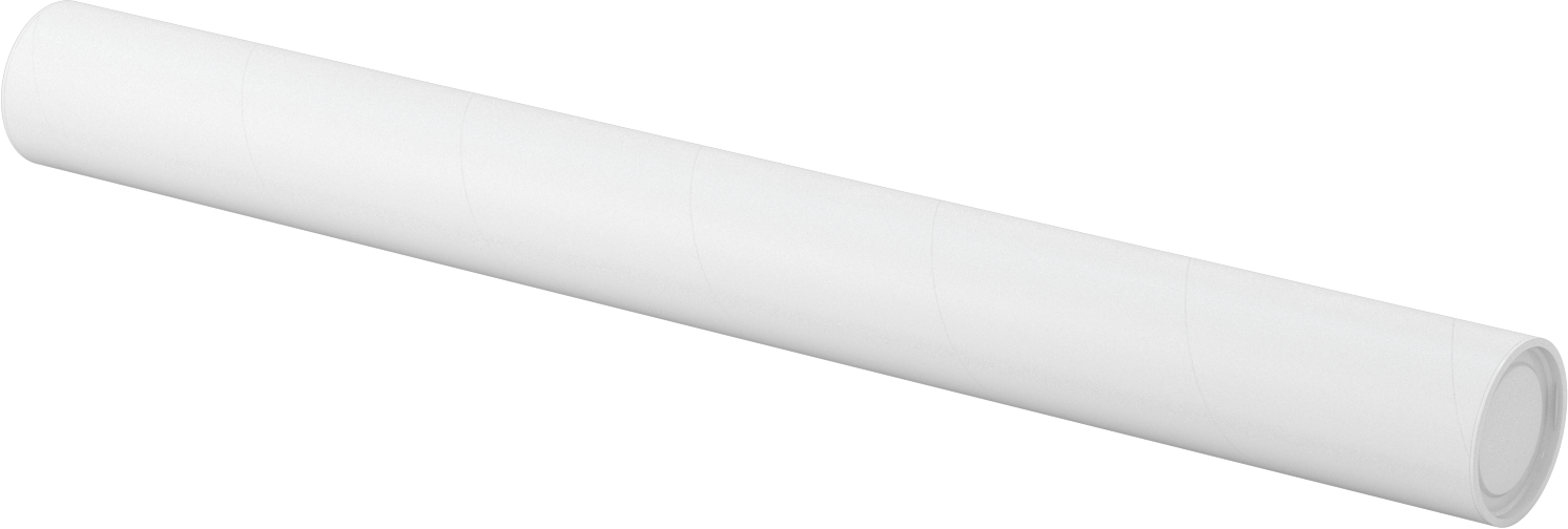 Yuvarlak Nakliye Tüpü, Basmalı Uç Kapakları ile, 3" ID, 30" İç Uzunluk