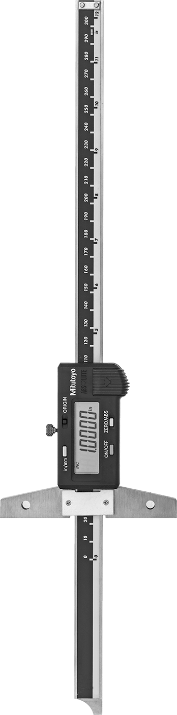 Mitutoyo Elektronik Derinlik Ölçer, Model Numarası 571-213-30, 0“ ila 12” Ölçüm Aralığı