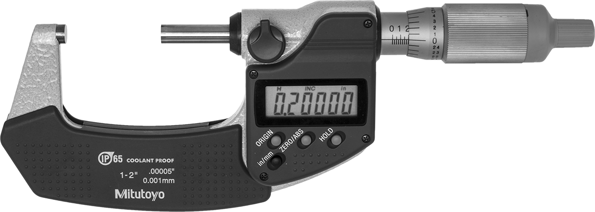 Soğutma Sıvısına Dayanıklı Mitutoyo Dış Mikrometre, Elektronik, Model 293-345-32, Cırcırlı Yüksük ile
