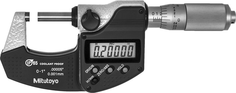 Soğutma Sıvısına Dayanıklı Mitutoyo Dış Mikrometre, Elektronik, Model 293-348-32, Sürtünme Yüzükçülü