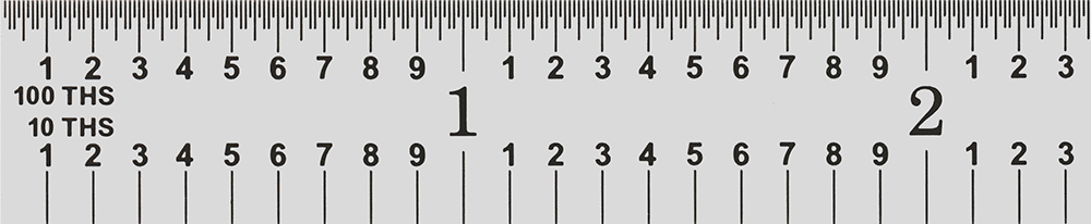 Kalibrasyon Sertifikalı Yüksek Hassasiyetli Cetvel, 6 inç Uzunluk, 10'luk ve 100'lük Arka Ölçü İşaretleri, 1/2" Genişlik