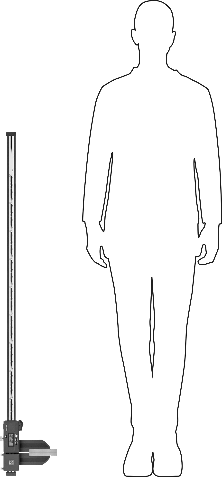 Soğutma Sıvısına Dayanıklı Mitutoyo Dijital Kaliper, Sertifikalı, Model 552-314-10, 0“ - 40” ve 0 mm - 1000 mm Aralıklar