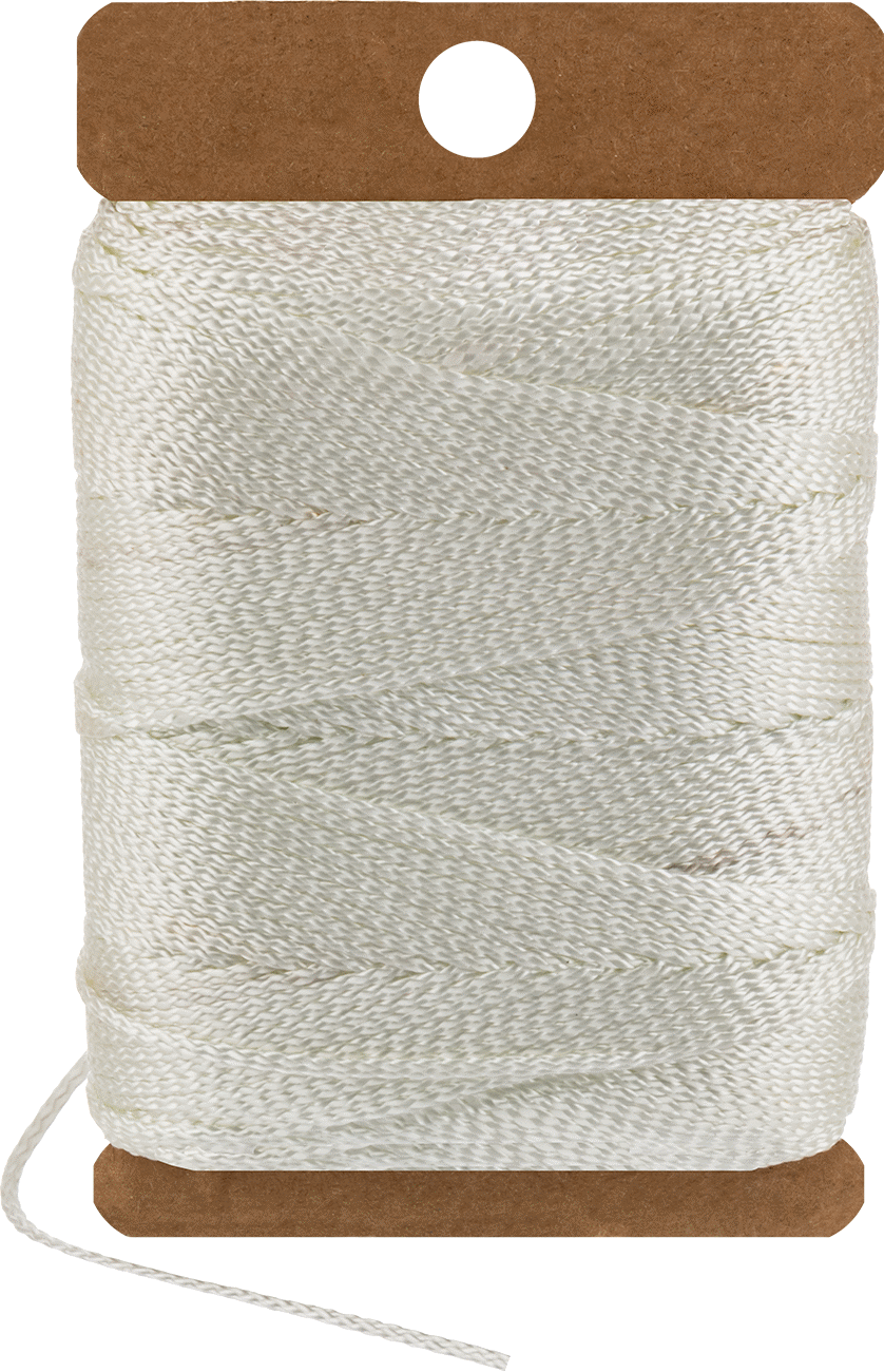 Aşınmaya Dayanıklı Yüksek Mukavemetli İp, 1/2 lb. Cep Kartı, 0,065" Çap, Beyaz