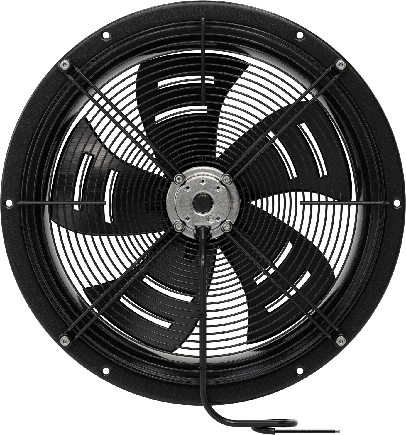Toz Geçirmez Doğrudan Tahrikli Duvara Monte Egzoz Fanı, 17" Çaplı Bıçak ile, 120V AC, 21-3/8" Toplam Çap