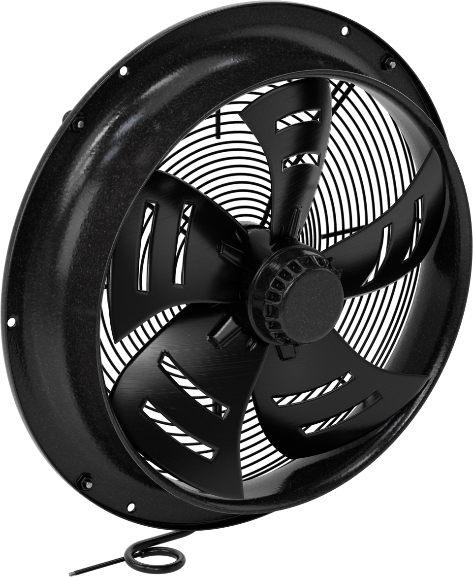 Toz Geçirmez Doğrudan Tahrikli Duvara Monte Egzoz Fanı, 17" Çaplı Bıçak ile, 120V AC, 21-3/8" Toplam Çap