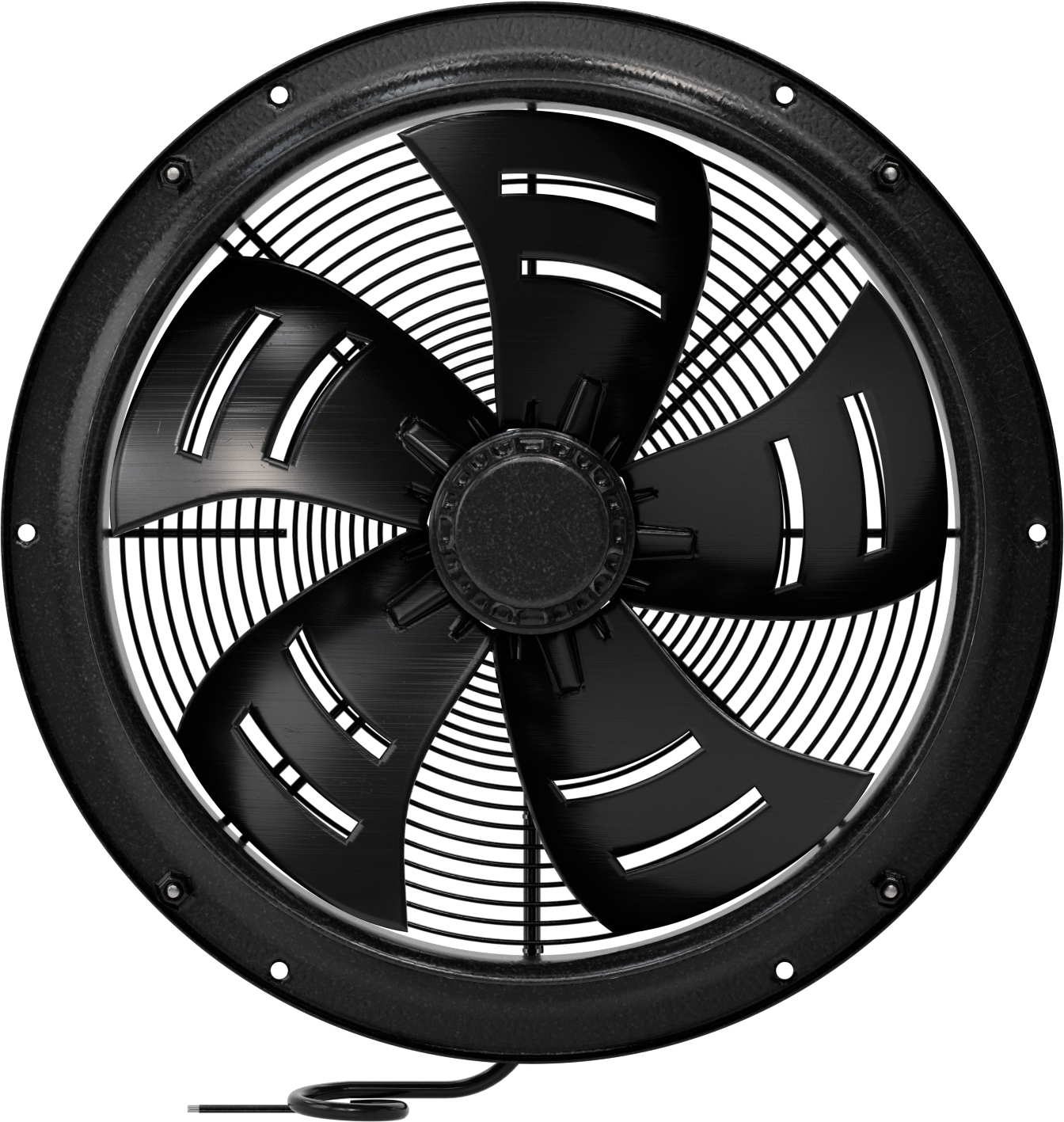 Toz Geçirmez Doğrudan Tahrikli Duvara Monte Egzoz Fanı, 17" Çaplı Bıçak ile, 120V AC, 21-3/8" Toplam Çap