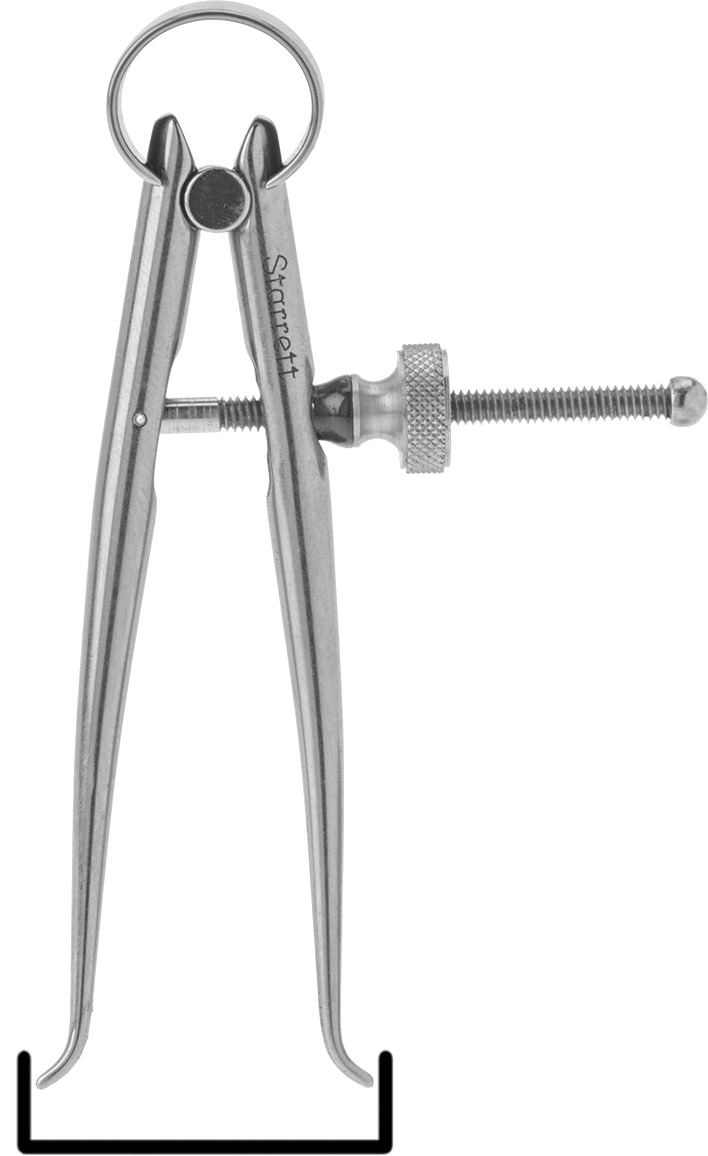 İnce Ayarlı Yerleşim Kaliperi, İç Ölçüm için Starrett 274-3, 3" Uzunlukta Ayak
