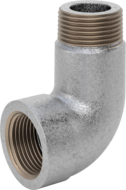 Orta Basınçlı Galvanizli Demir Boru Bağlantı Parçası, 90 Derece Dirsek Adaptörü, 1 NPT, Dişi x Erkek