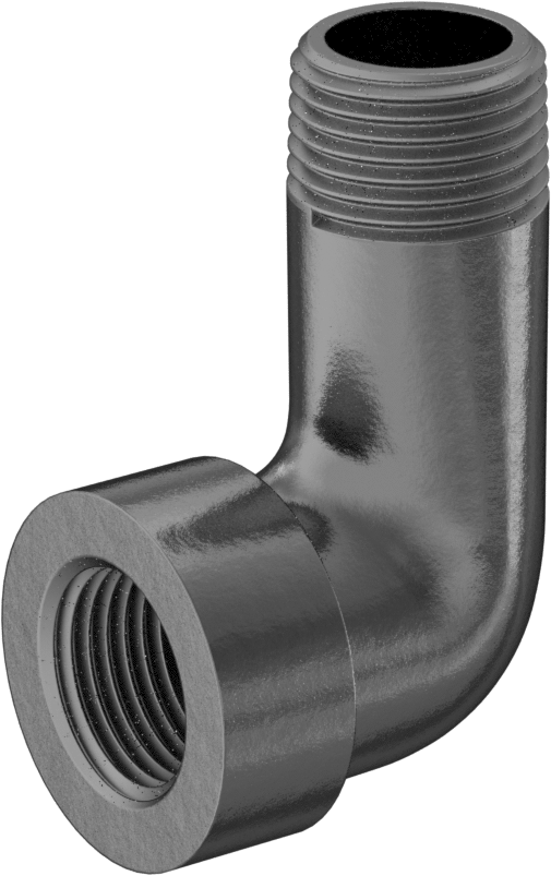 Orta Basınçlı Galvanizli Demir Boru Bağlantı Parçası, 90 Derece Dirsek Adaptörü, 1/2 NPT, Dişi x Erkek