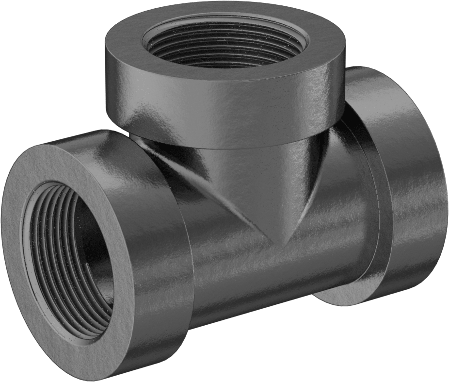 Orta Basınçlı Galvanizli Demir Boru Bağlantı Parçası, T Konektörü, 1-1/4 NPT Dişi