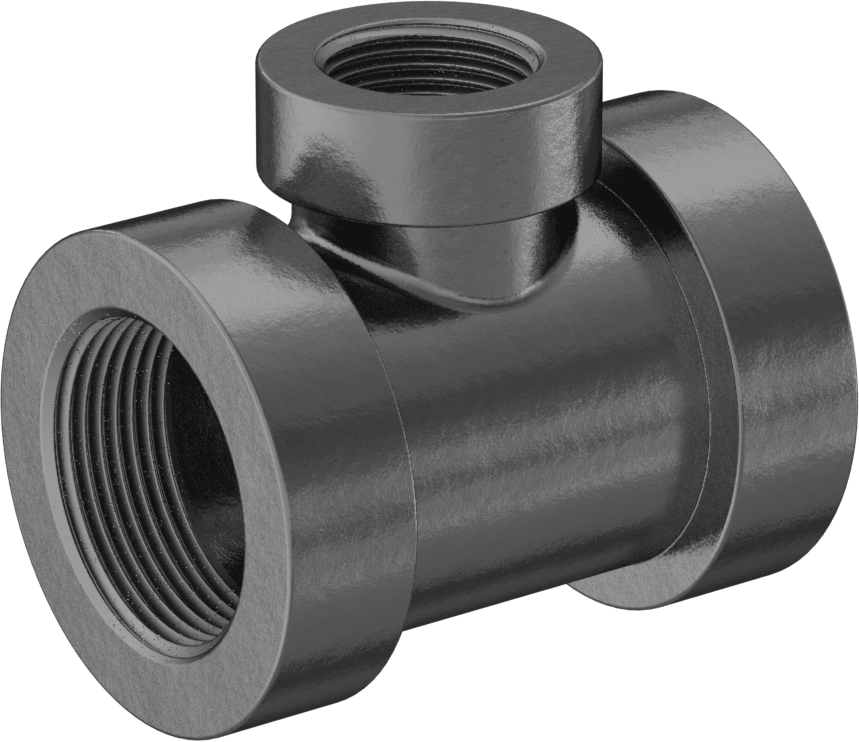 Orta Basınçlı Galvanizli Demir Boru Bağlantı Parçası, Hat Üstü T Redüktör, 1-1/4 x 3/4 NPT Dişi