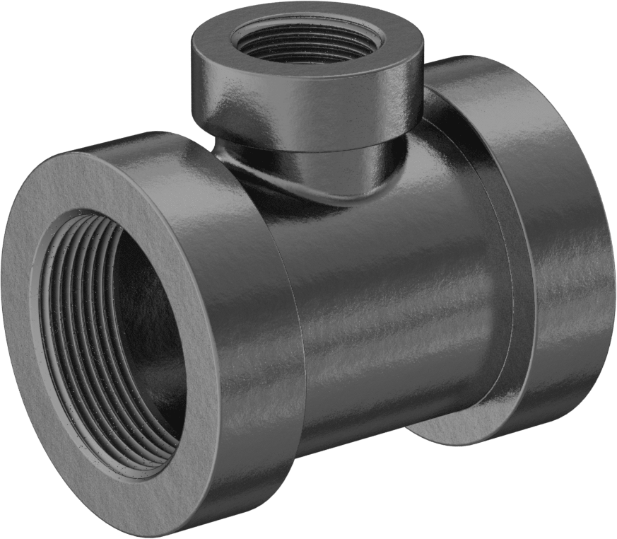 Orta Basınçlı Galvanizli Demir Boru Bağlantı Parçası, Hat Üstü T Redüktör, 1-1/2 x 3/4 NPT Dişi