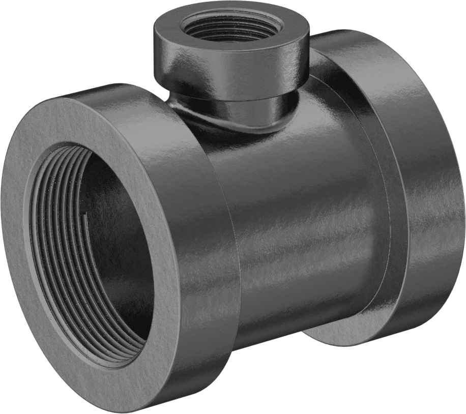 Orta Basınçlı Galvanizli Demir Boru Bağlantı Parçası, Hat Üstü T Redüktör, 2 x 3/4 NPT Dişi
