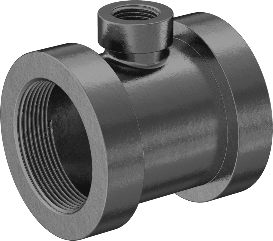 Orta Basınçlı Galvanizli Demir Boru Bağlantı Parçası, Hat Üstü T Redüktör, 2 x 1/2 NPT Dişi