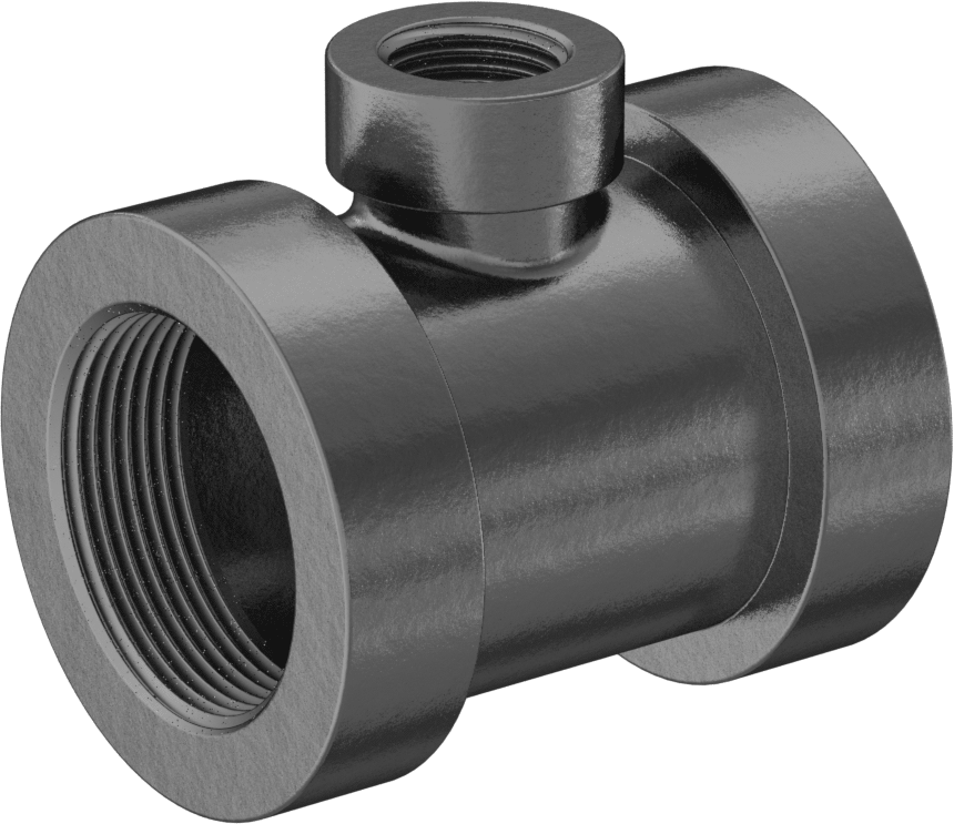 Orta Basınçlı Galvanizli Demir Boru Bağlantı Parçası, Hat Üstü T Redüktör, 1-1/2 x 1/2 NPT Dişi