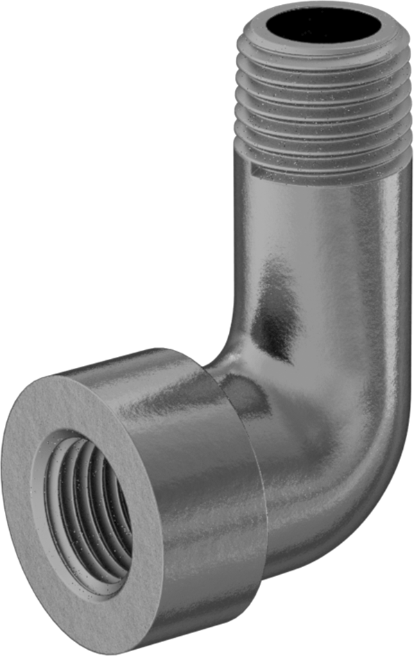 Orta Basınçlı Galvanizli Demir Boru Bağlantı Parçası, 90 Derece Dirsek Adaptörü, 1/4 NPT, Dişi x Erkek