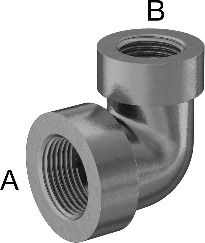 Orta Basınçlı Galvanizli Demir Boru Bağlantı Parçası, 90 Derece Dirsek Redüktör, 3/4 x 1/2 NPT Dişi
