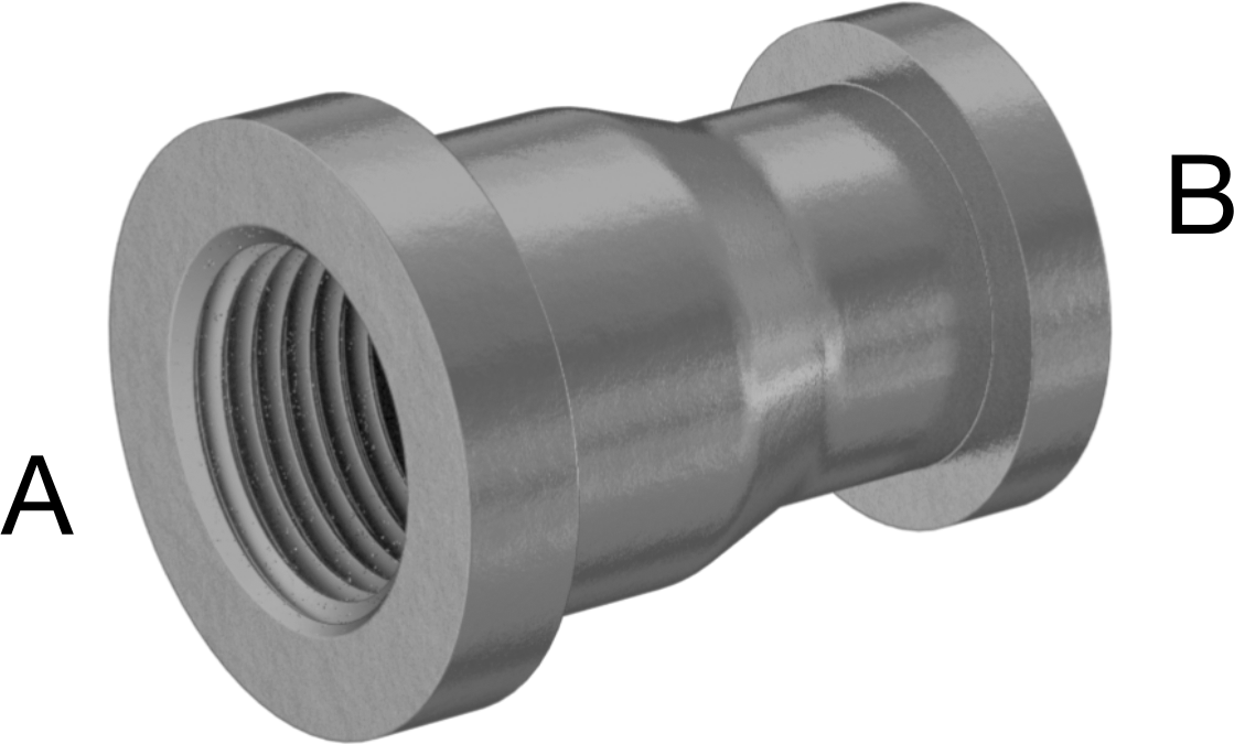 Orta Basınçlı Galvanizli Demir Boru Bağlantı Parçası, Düz Redüktör, 1/2 x 3/8 NPT Dişi