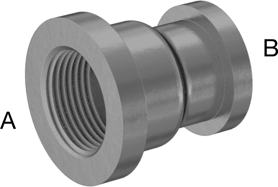 Orta Basınçlı Galvanizli Demir Boru Bağlantı Parçası, Düz Redüktör, 1 x 3/4 NPT Dişi