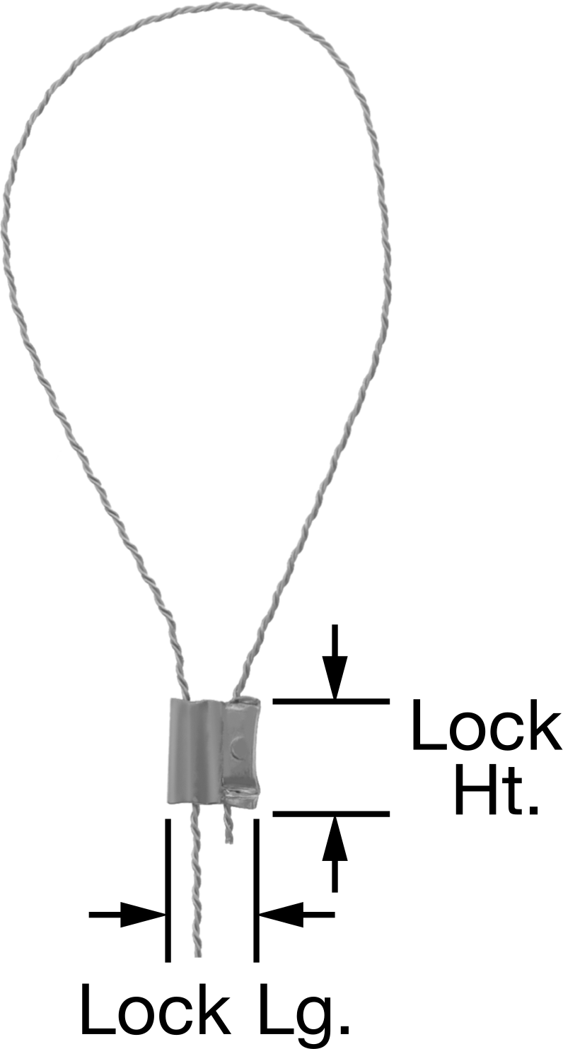 Tel Kurcalanmayı Gösteren Mühürler, Alüminyum 15/32“ x 3/8” Kilit, Galvanizli Çelik Tel, 8" Açık Uzunluk