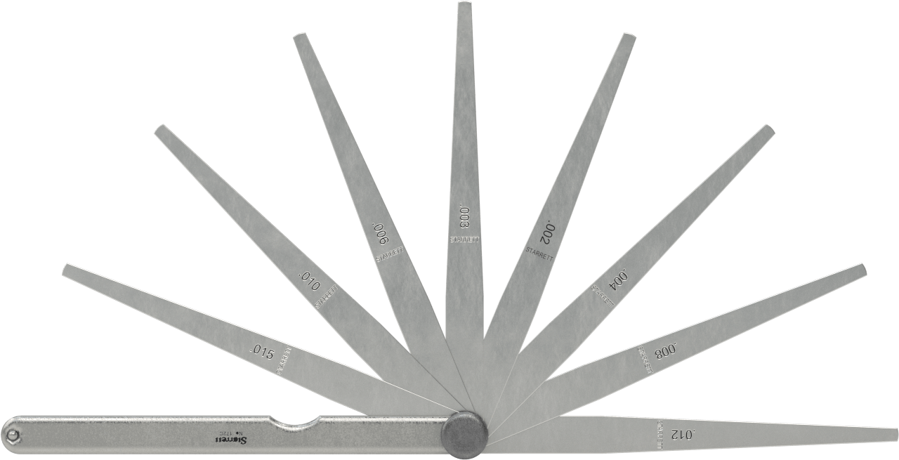 Starrett Kalınlık Ölçer Seti, NIST Sertifikalı Dar Alanlar için, Çelik, Numara 172CT