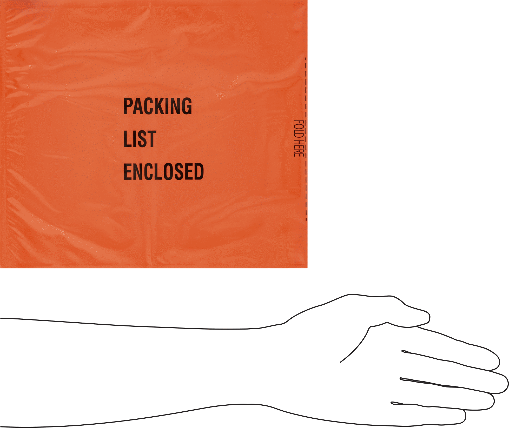 Paket Fişi Kılıfı, Açık Uçlu, Paket Listesi Ekteki Mesaj, 10" x 8-1/2"