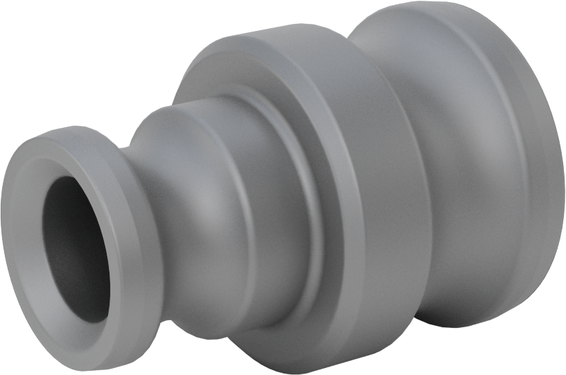 Eloksallı Alüminyum Kam ve Yivli Hortum Bağlantısı, Boyut 1-1/2 x 1, Plug-Plug Redüktörü