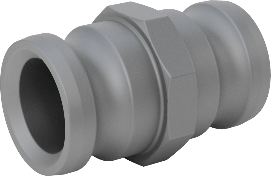 Eloksallı Alüminyum Kam ve Yivli Hortum Bağlantısı, Boyut 2 x 2, Plug-Plug Konektörü