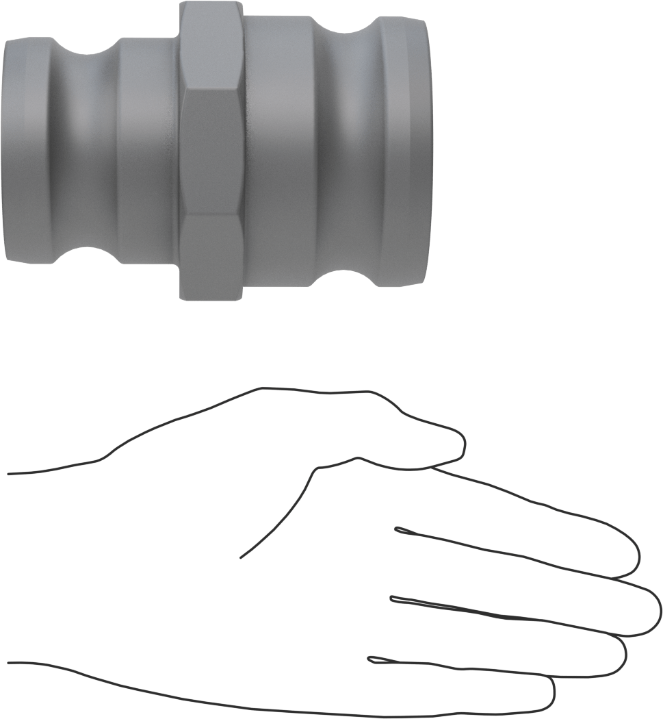 Eloksallı Alüminyum Kam ve Yivli Hortum Bağlantısı, Boyut 2-1/2 x 2, Plug-Plug Redüktörü